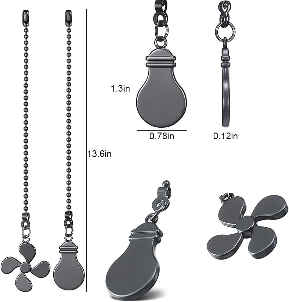 2 Cadenas Metal Ventilador 12pulg Conector Bola