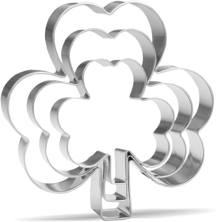 Set 3 Pzas Cortadores Galletas Tréboles Acero Inox