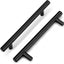 30 Tiradores Acero Inox T Barra Negras 5pulg