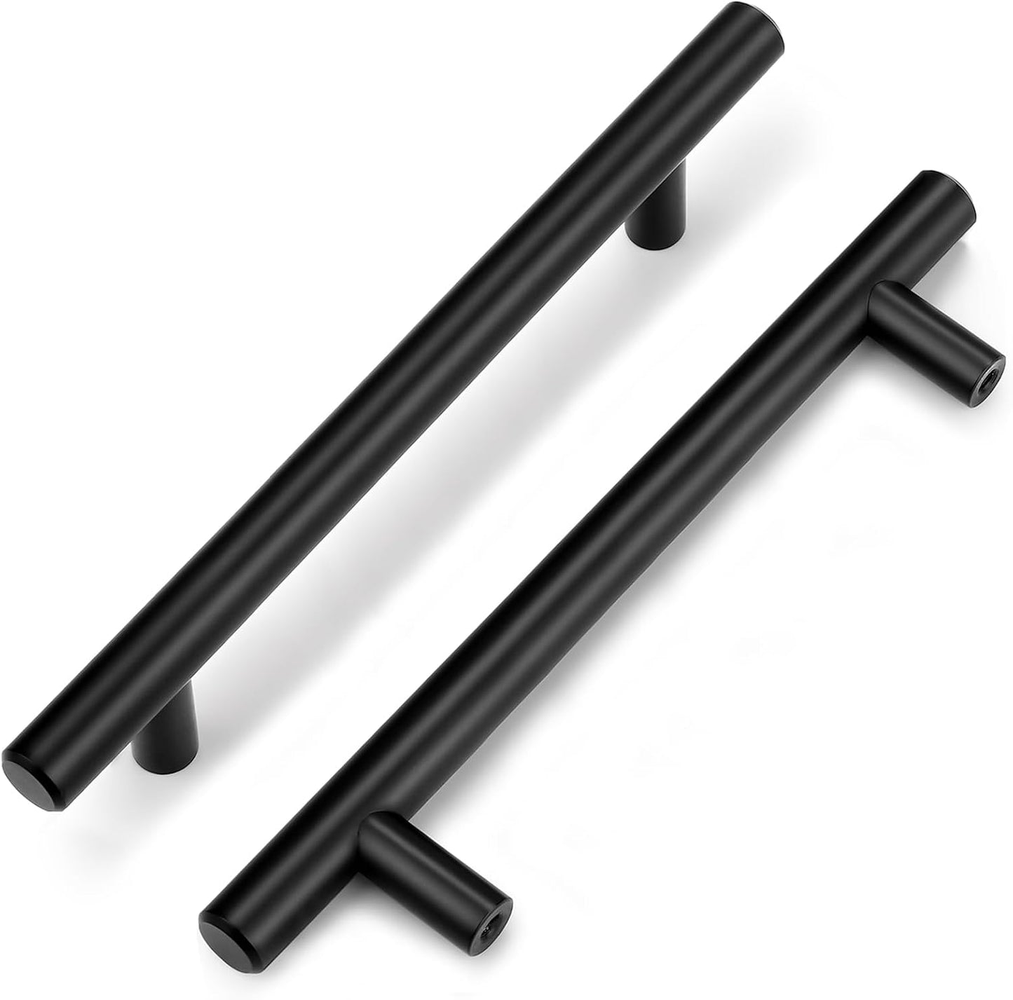 30 Tiradores Acero Inox T Barra Negras 5pulg