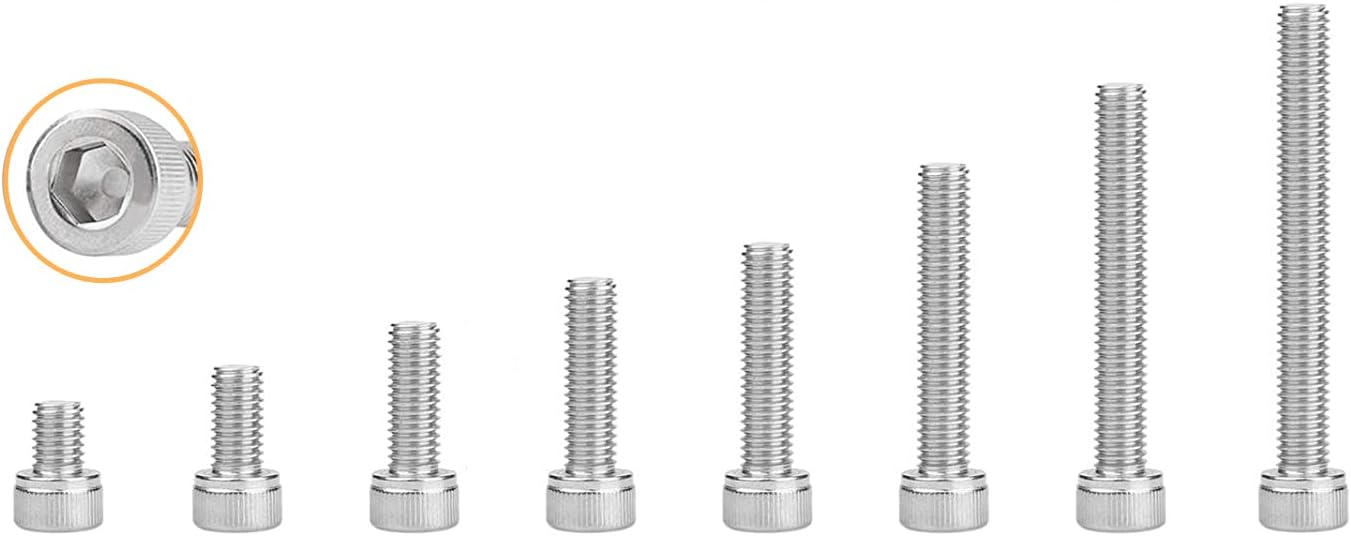 Kit surtido tornillos hexagonales acero inox 8-32x 1/4-1