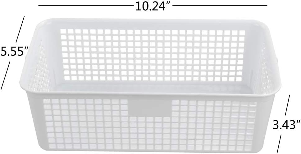 6 Cubos Almacenamiento Plástico Cesta Escritorio Blanca