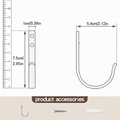 Pack 2 Ganchos Metal Capacidad 22lb Para Baño Armario