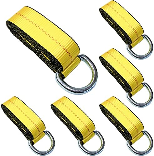 6 Correas Lazo 2" x8ft con Anillo D para Auto
