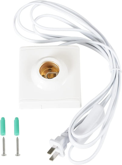 Soporte lámpara enchufable E27/E26 con interruptor blanco