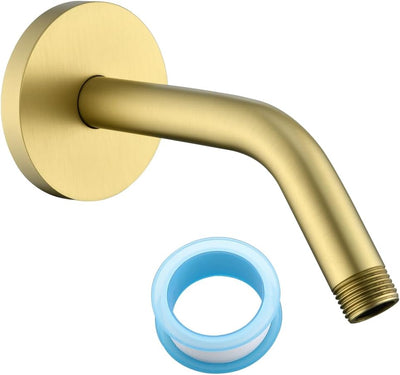 Soporte cabeza ducha inox oro cepillado pared tubo baño