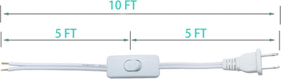 Cable repuesto lámpara 10ft con interruptor 2 clavijas blanco