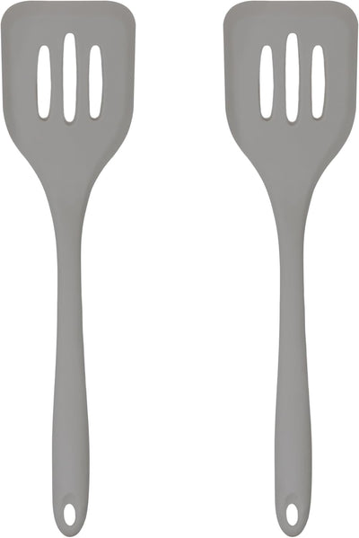 2 Pzas Espátulas Silicona Ranuradas para Huevos Gris
