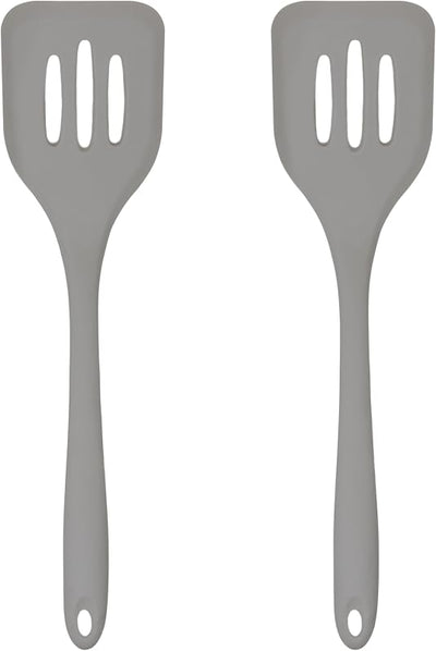 2 Pzas Espátulas Silicona Ranuradas para Huevos Gris