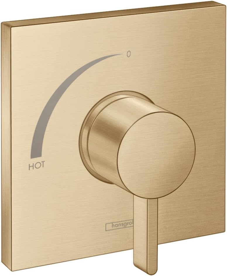 Válvula ducha Hansgrohe Ecostat mango cuadrado dorada