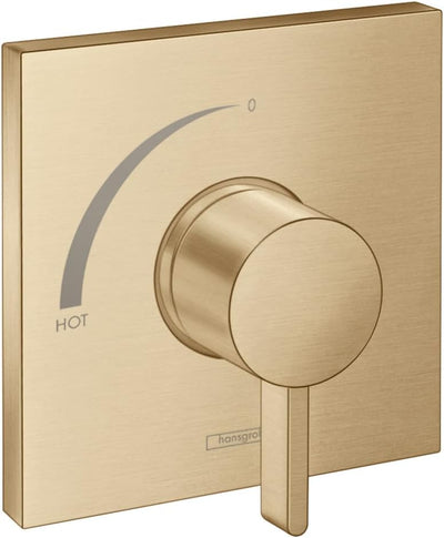 Válvula ducha Hansgrohe Ecostat mango cuadrado dorada