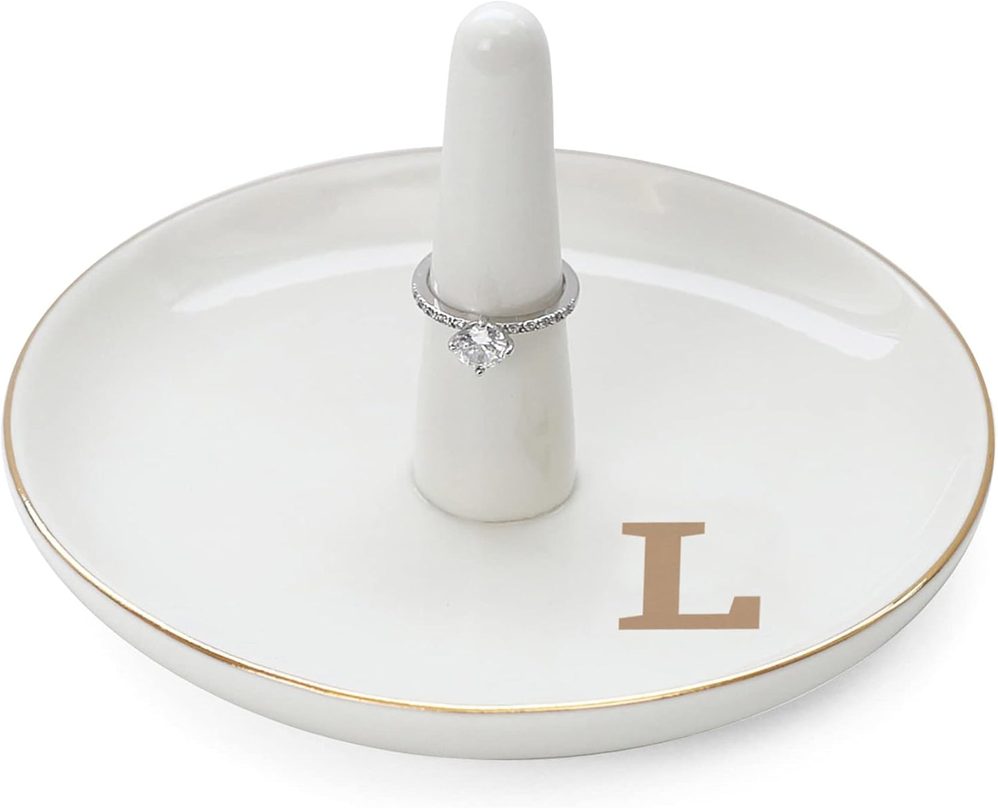 Soporte anillos con iniciales bandeja regalo