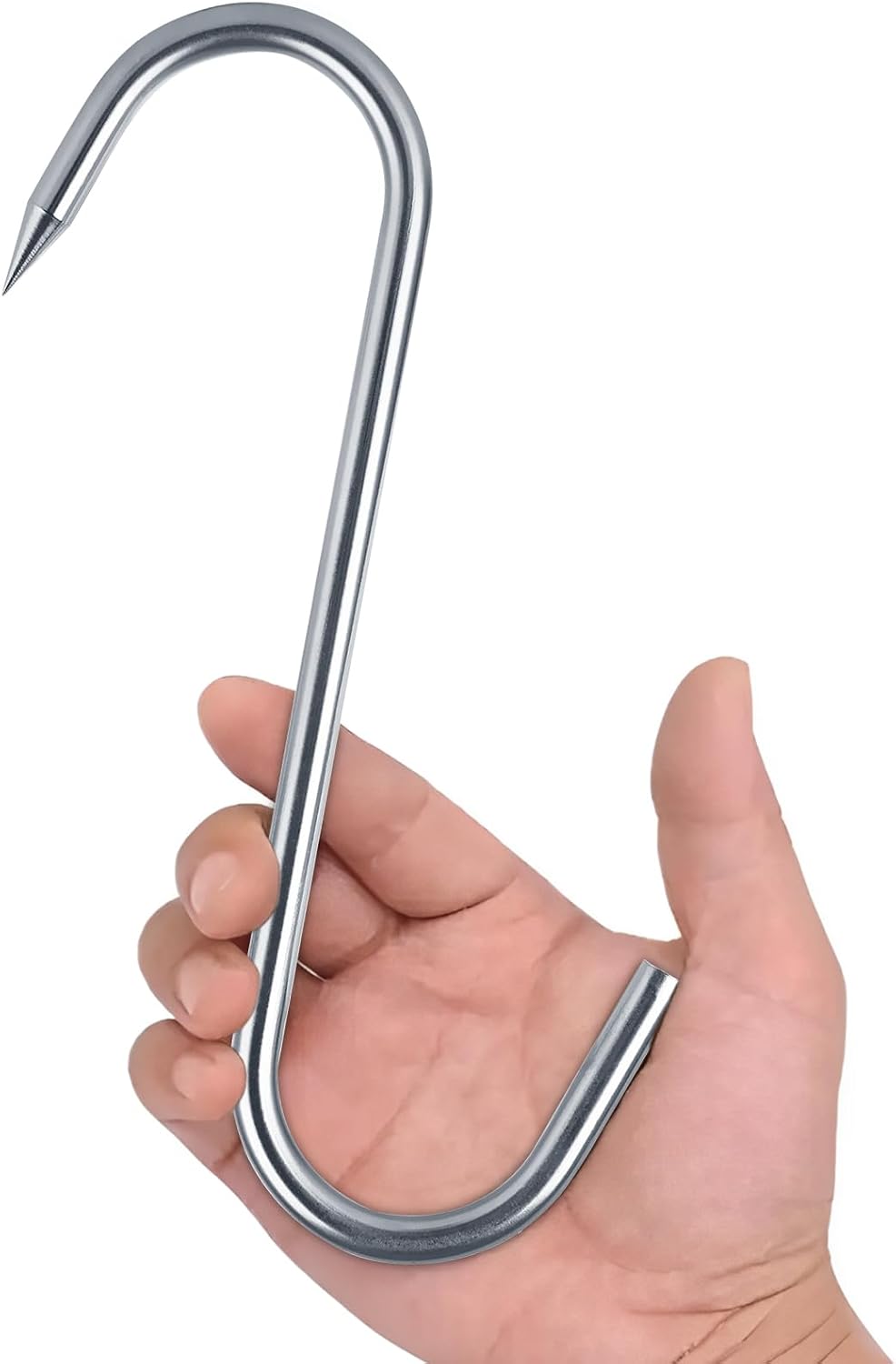 10 Ganchos S Acero Inox 9.4" para Carnicería