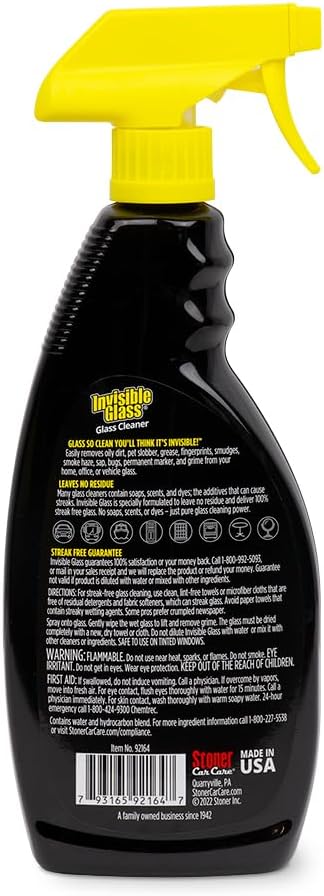 Limpiador vidrio aerosol para auto y hogar sin rayas