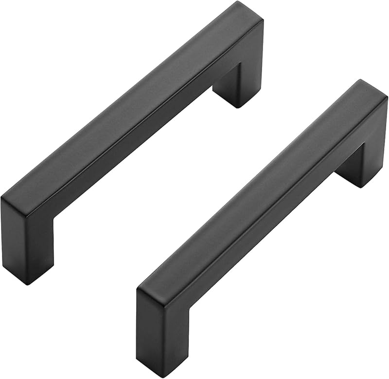 30 Tiradores gabinete negro mate 3-3/4" cuadrados cocina