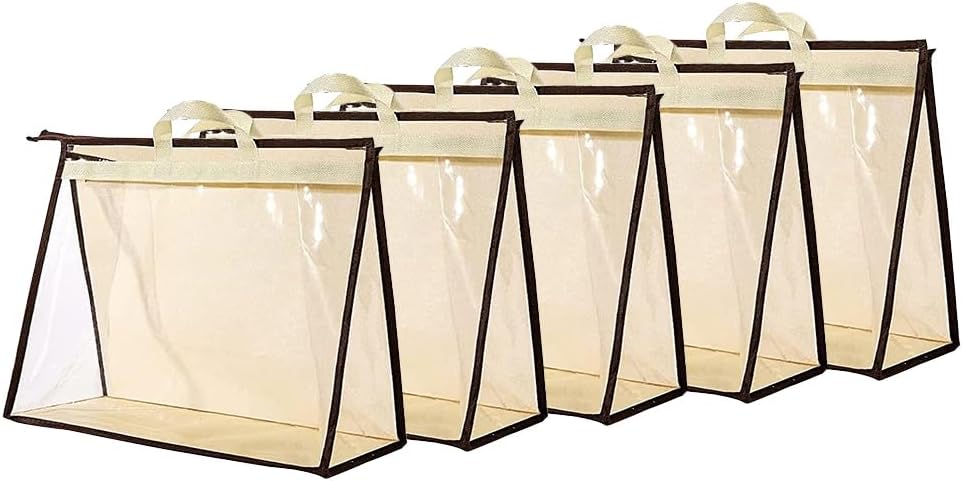 Organiz. 5 Pzas para colgar bolsos transparente