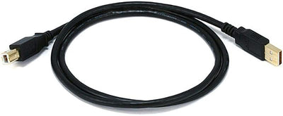 Cable USB-A a USB-B 2.0 chapado oro 3ft negro