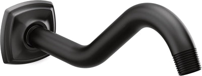 Brazo ducha curvado brida pared negro mate
