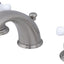 Grifo lavabo victoriano mango cruzado porcelana níquel