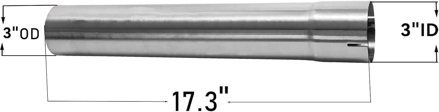 Tubo escape acero inox T304 3" acampanado 17.3"