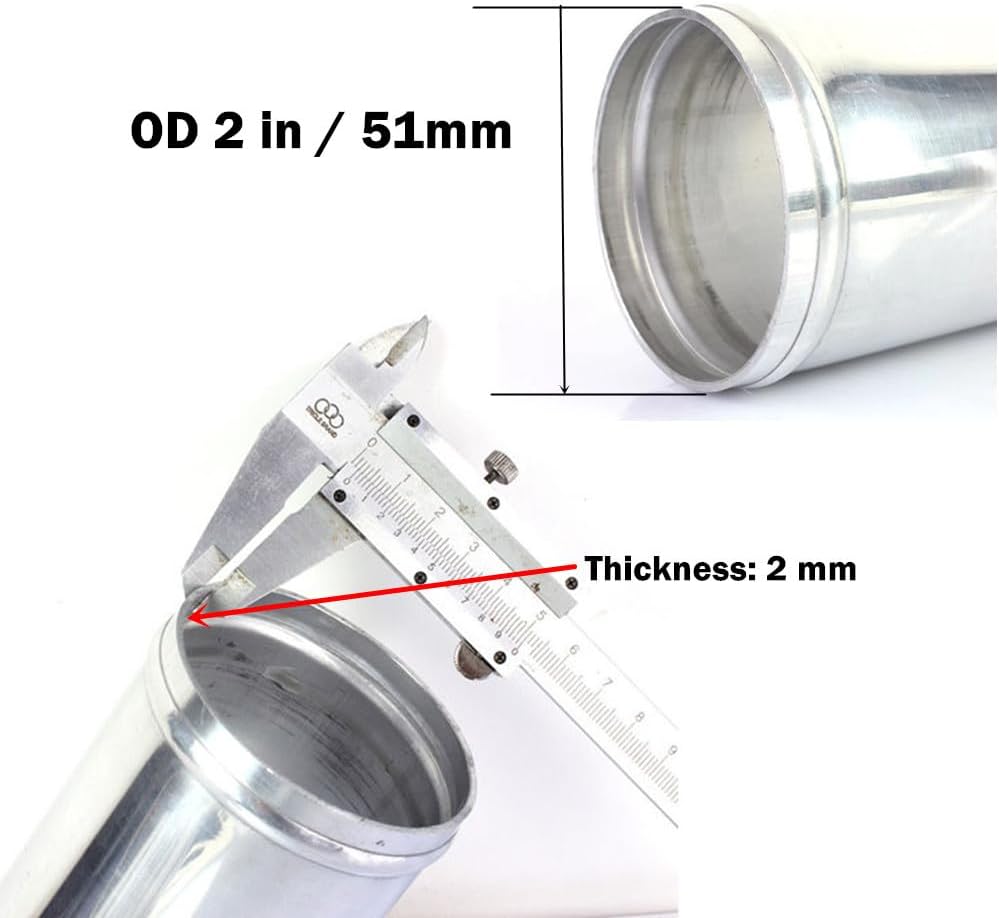 Tubo intercooler aluminio 2pulg 90grados pulido