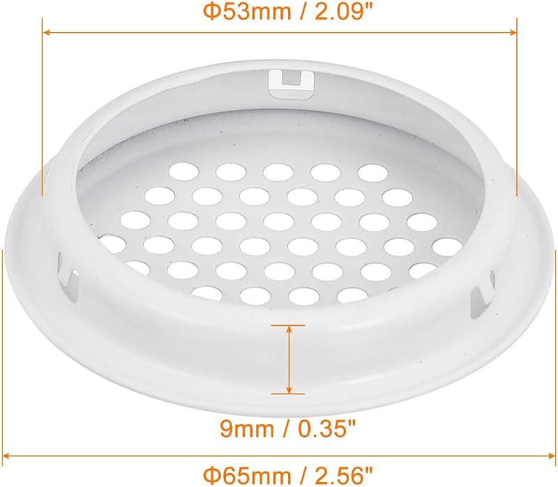 Ventilación Soffit 2-1/8pulg 10 Rejillas Acero Inox Blanco