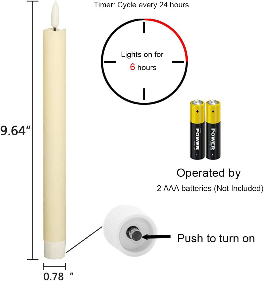 Velas LED marfil con temporizador 6h decoración bodas