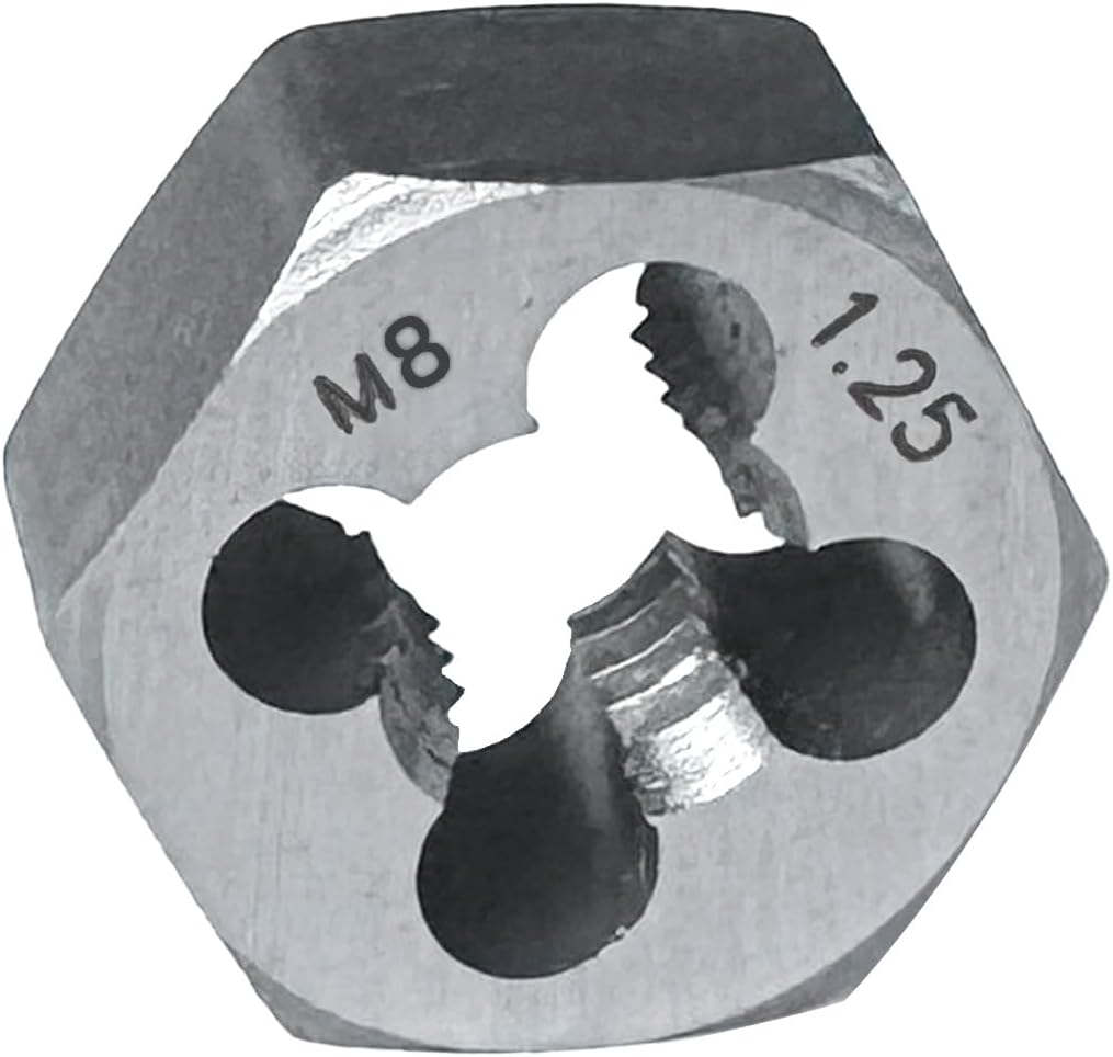 Troquel enroscado hexagonal acero carbono derecho M8x1.25