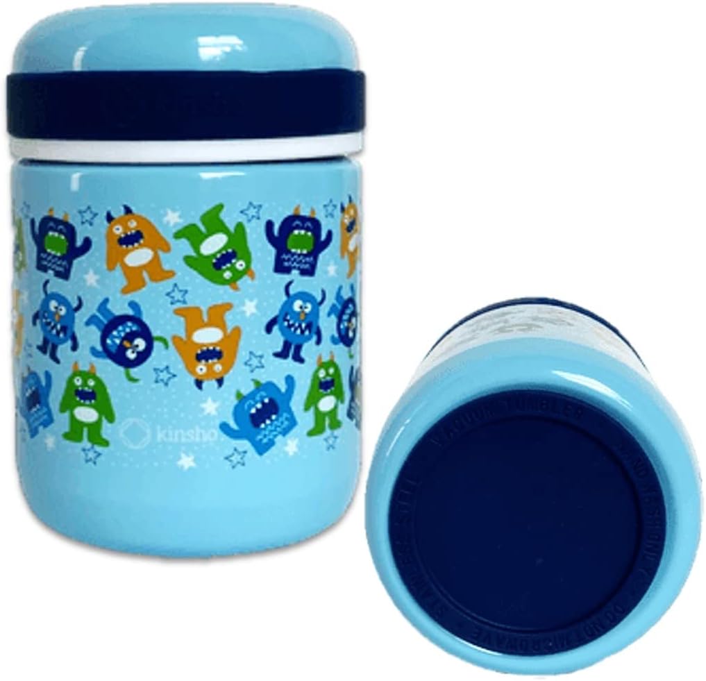 Termo acero inox 10oz sellado al vacío mini monstruo azul