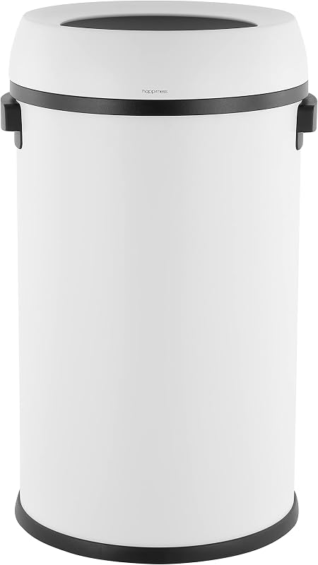Bote basura blanco 17.2gal tapa suave plástico ABS duradero