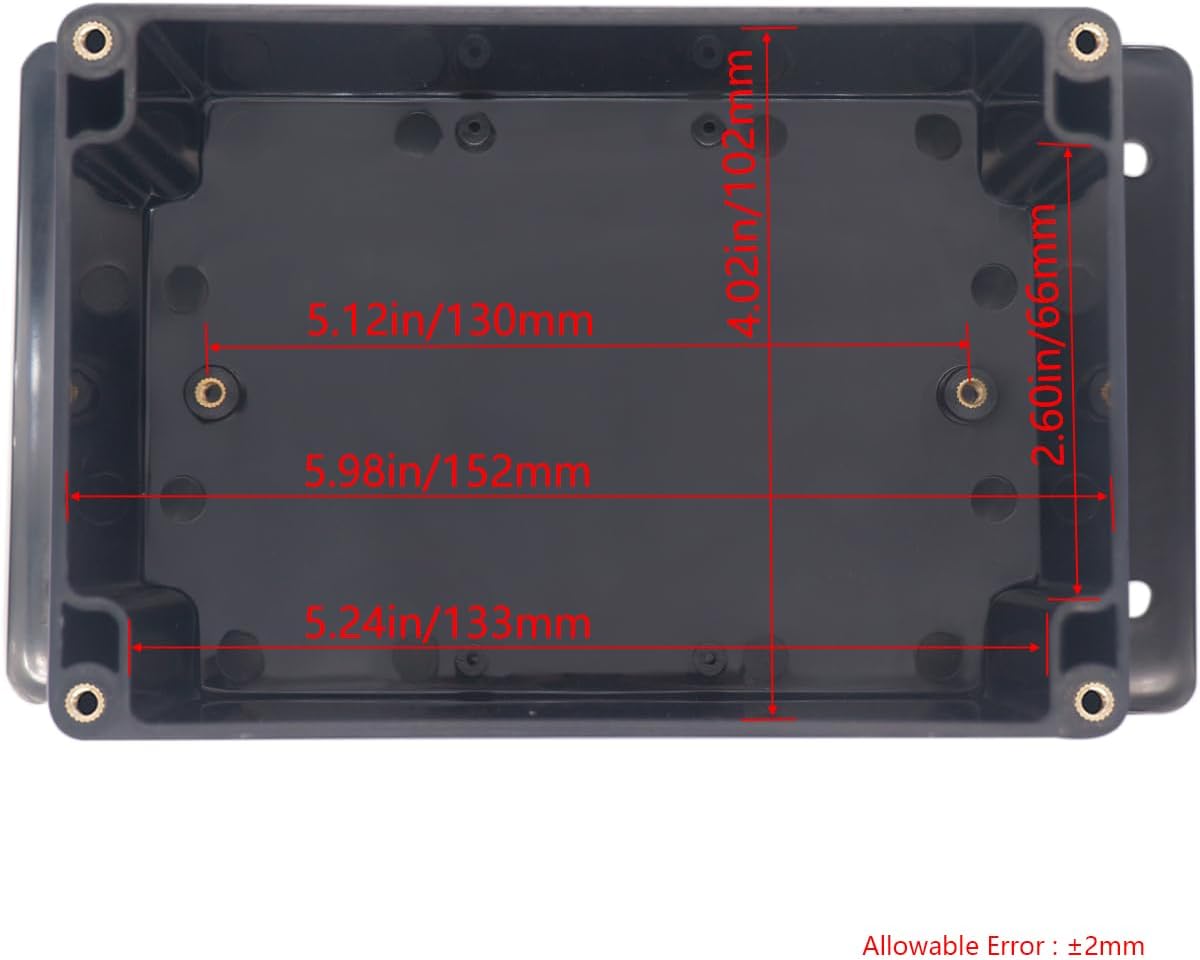 Caja conexiones electrónica ip65 plástico negro 6.2x4.3x3.5pulg