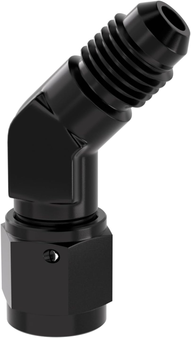 Adaptador giratorio 4AN a AN4 acampanado negro aluminio 45 grados