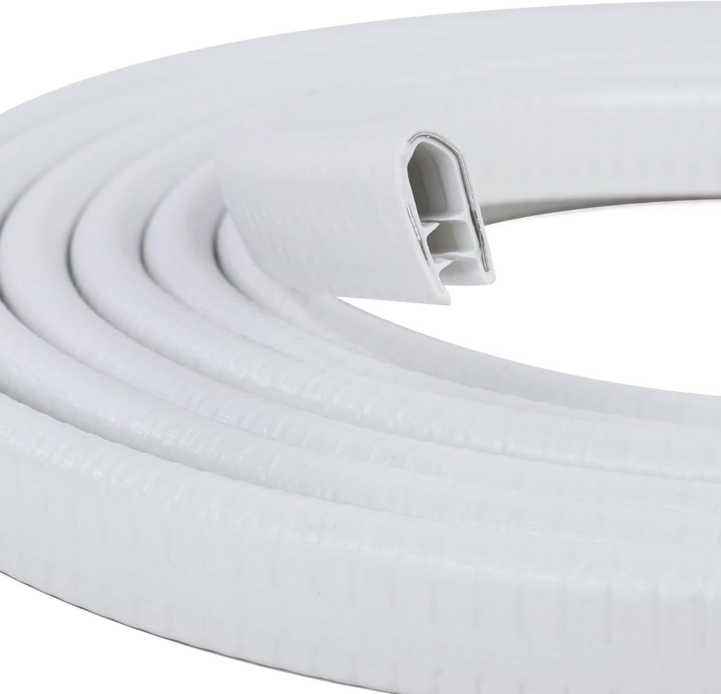 Tira sellado PVC con clips metal puertas coche y esquinas