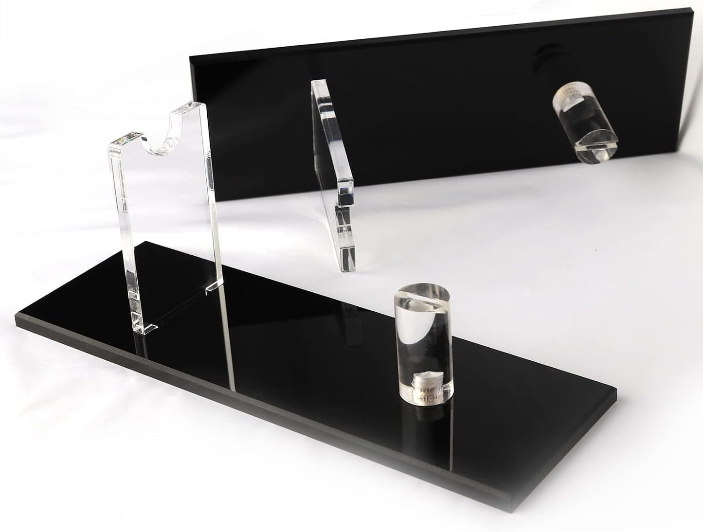 Soporte acrílico cuchillos escritorio set 2 negro