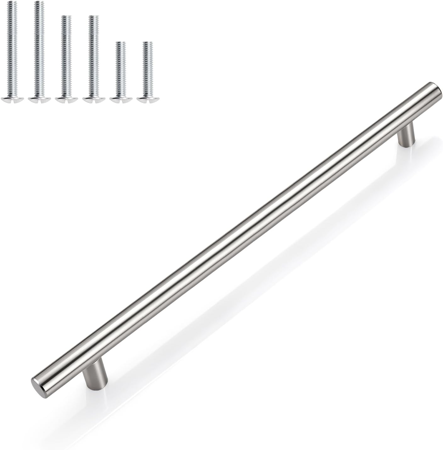 Tiradores acero inox barra en T para gabinete 10pulg pack 50