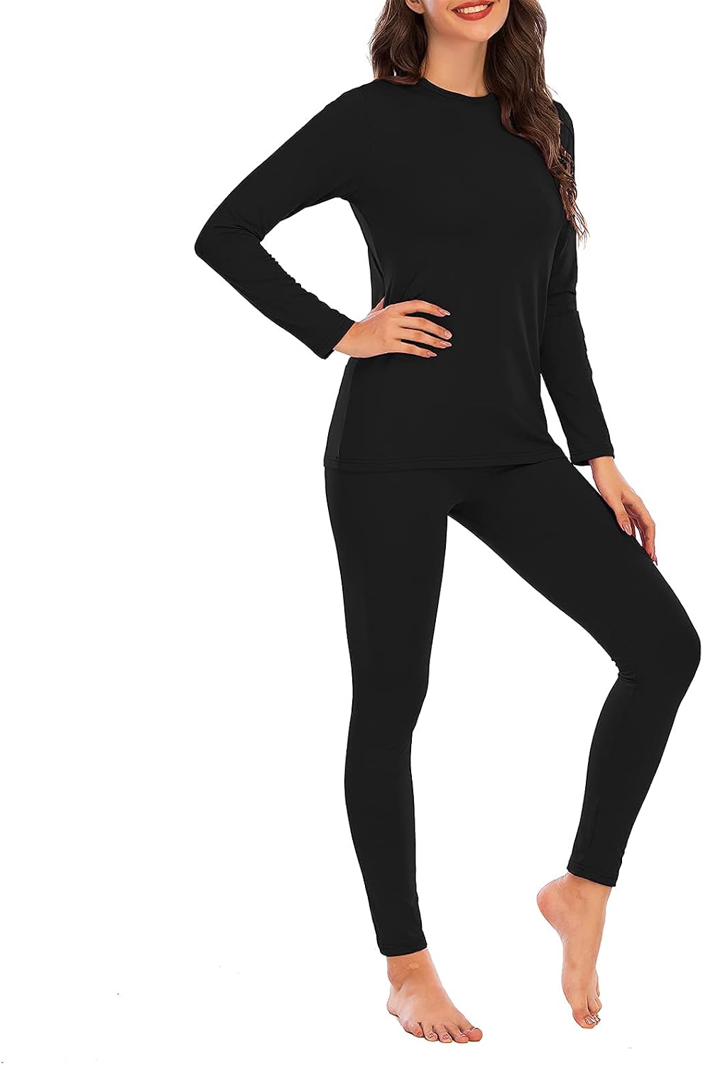 Ropa interior térmica mujer forro vellón invierno
