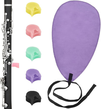 Set 6 accesorios clarinete 5 cojines silicona 1 paño limpieza