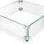 Protector viento vidrio hoguera 15x15x6pulg soporte aluminio