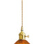 Lámpara colgante E26 cristal ámbar interruptor dorado