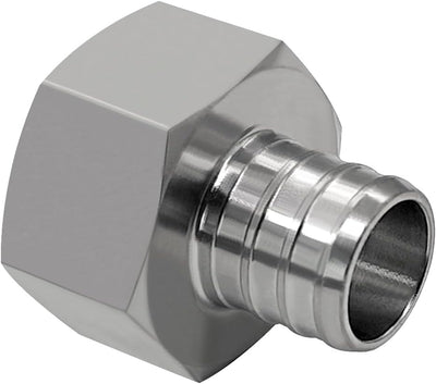 Adaptador manguera PEX acero inox 1/2 a conector GHT 3/4