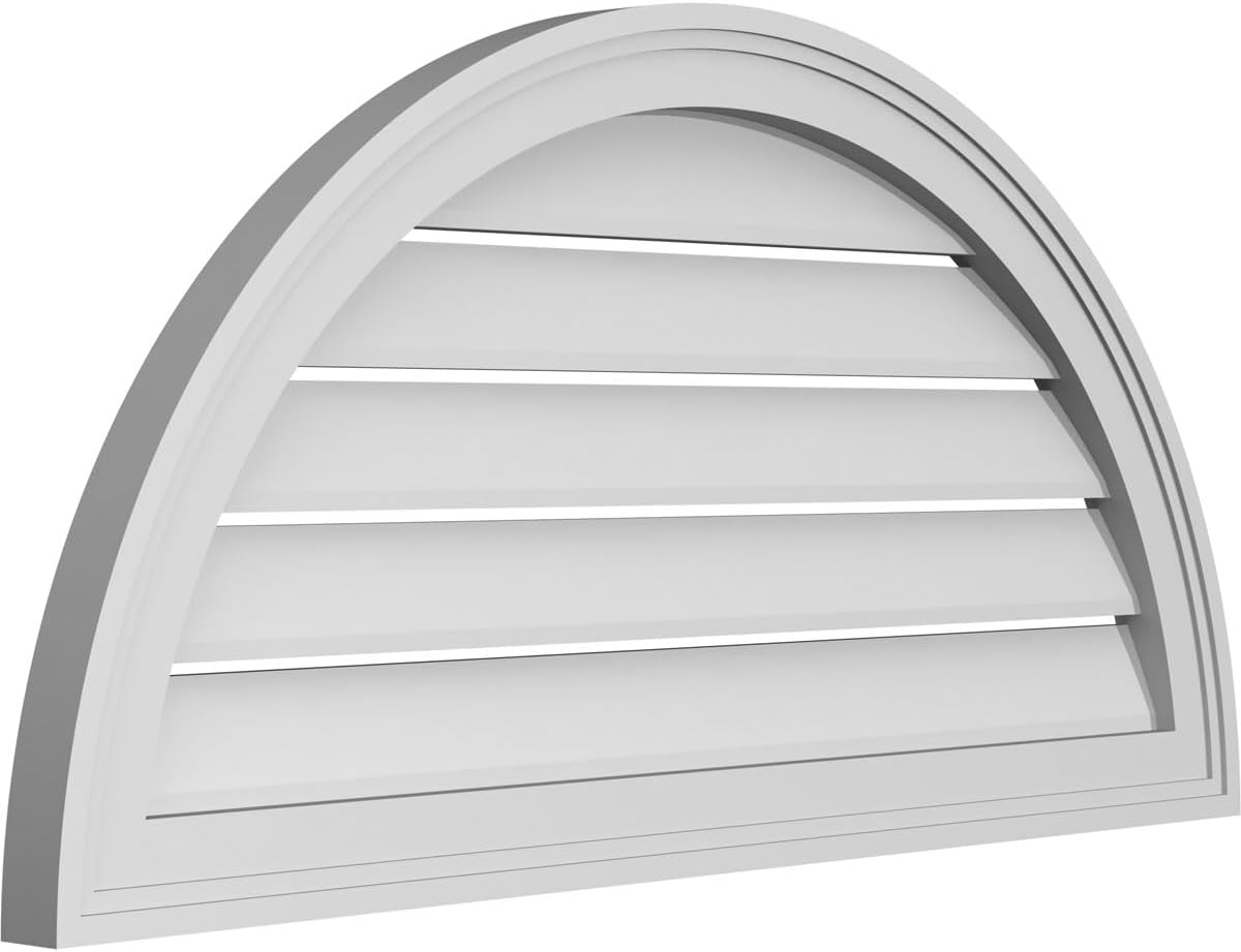 Ventilación a dos aguas PVC superficie semicircular blanca