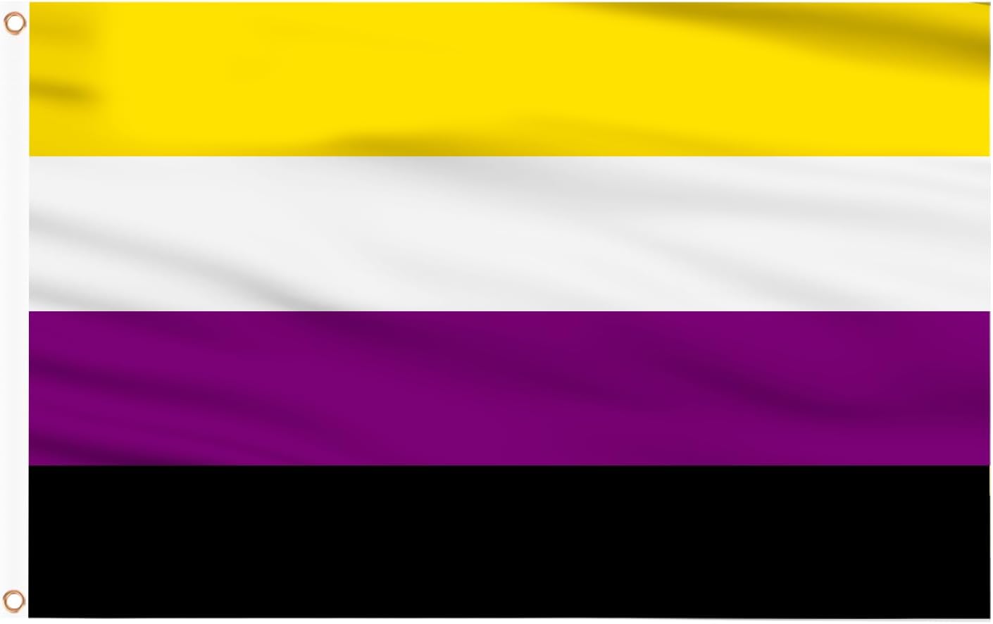Bandera no binaria 2uds 3x5ft doble cara latón