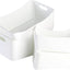 4 Pzas Cubos Almacenamiento Plástico Blanco con Asas