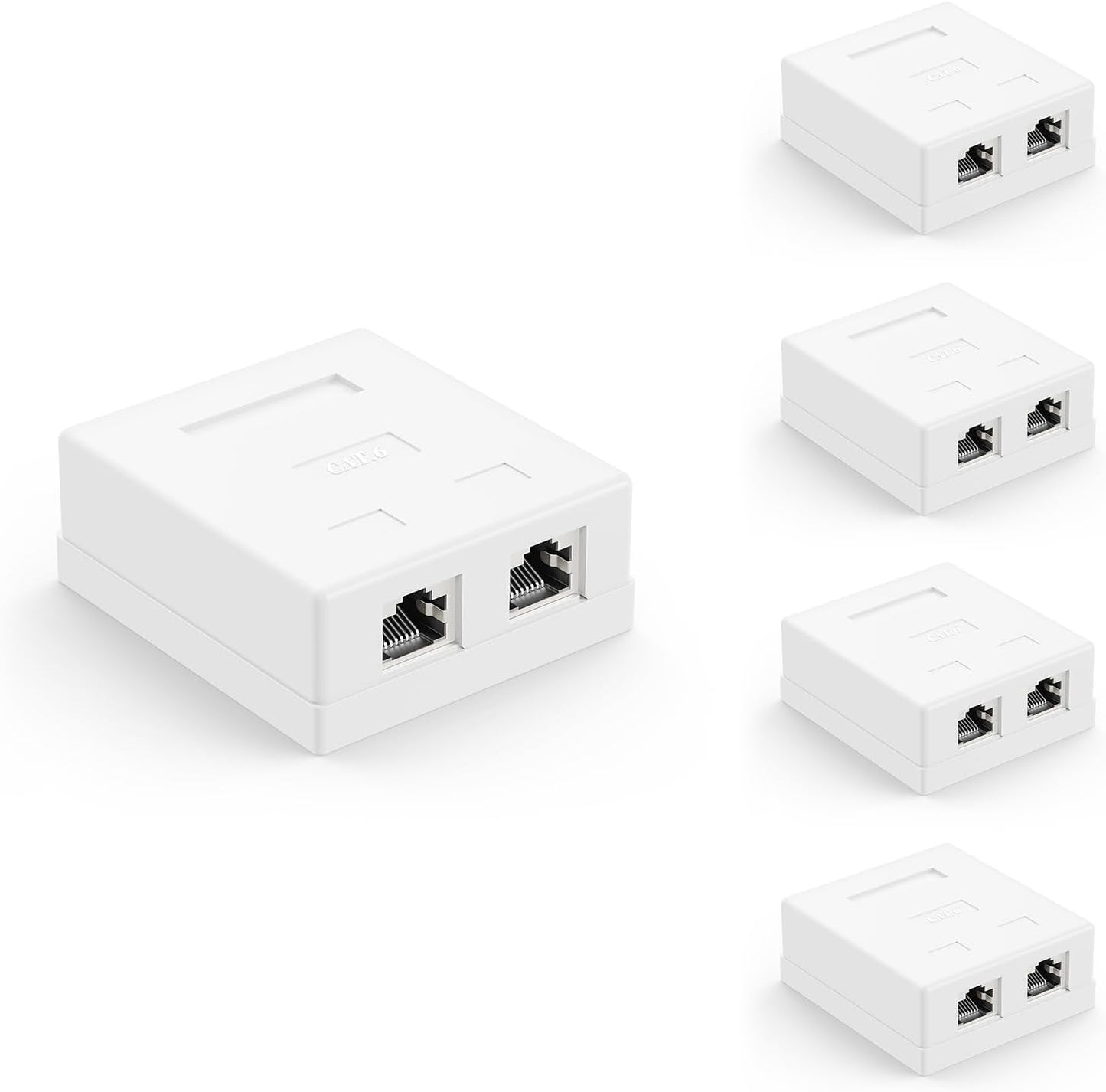 Caja montaje RJ45 blindada 2 puertos comp 5 pzas blanco