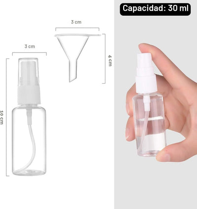 Botella pulverizadora plástico 1oz mini vacía viaje set 6