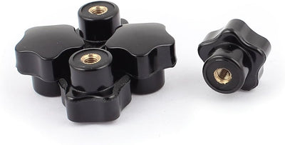 Cabeza estrella plástico abrazadera M5 roscada 5pcs negro