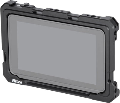 Jaula monitor Atomos Shinobi II con zapata fría y riel NATO