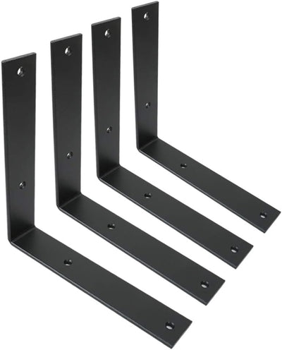 Set 8 Escuadras Soporte Acero Negro 5x3pulg