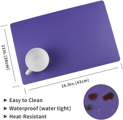 Set 4 manteles plástico morado lavables resistentes calor