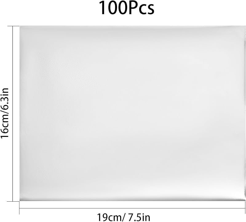 100 Envoltorios Caramelo Chocolate 7.5x6.3pulg Plateado